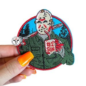 Friday the 13th Jason Voorhees Embroidered Hockey Mask Iron On Patch Halloween